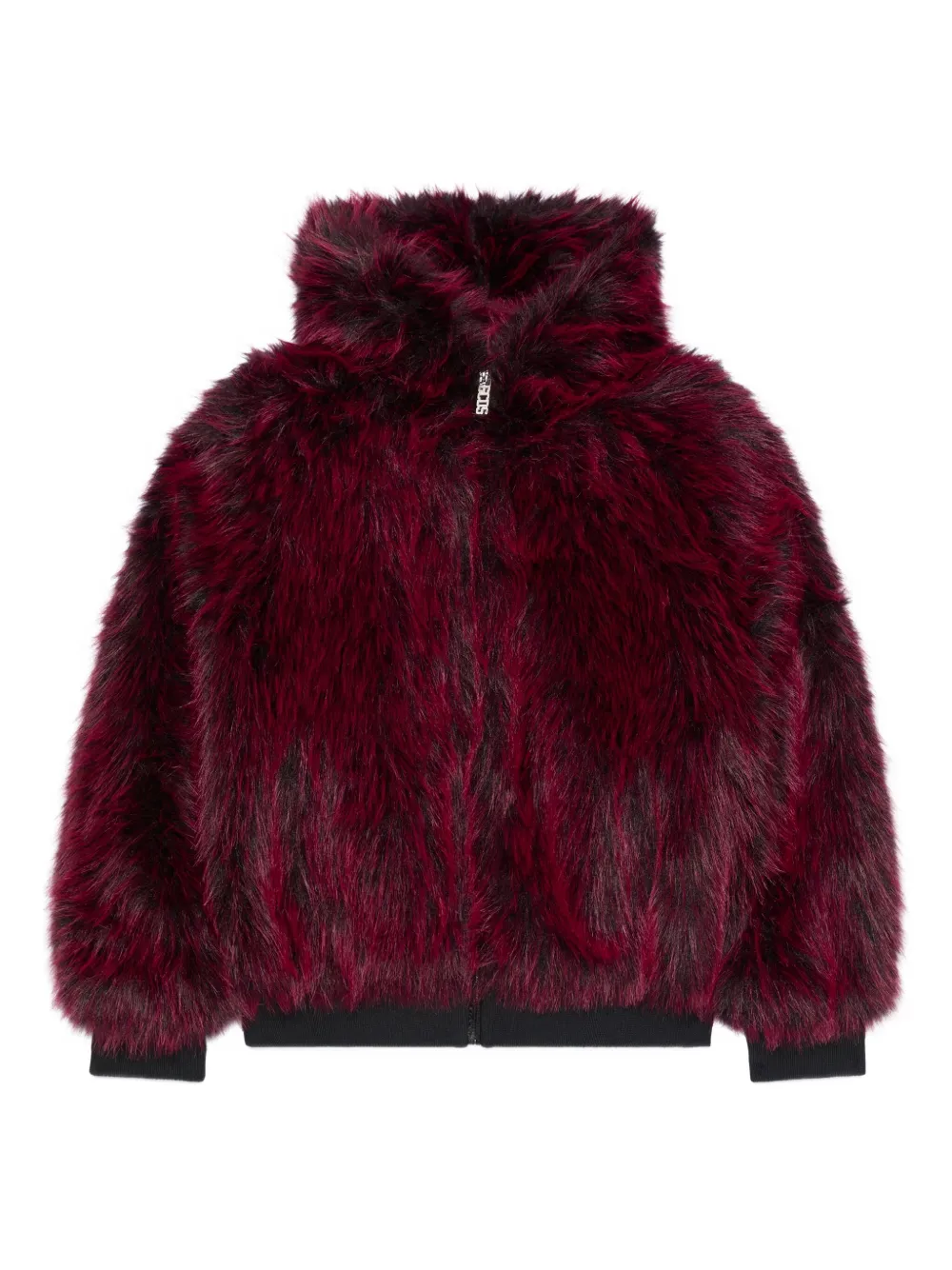 GCDS veste à capuche en fourrure de coyote | rouge | Image 1