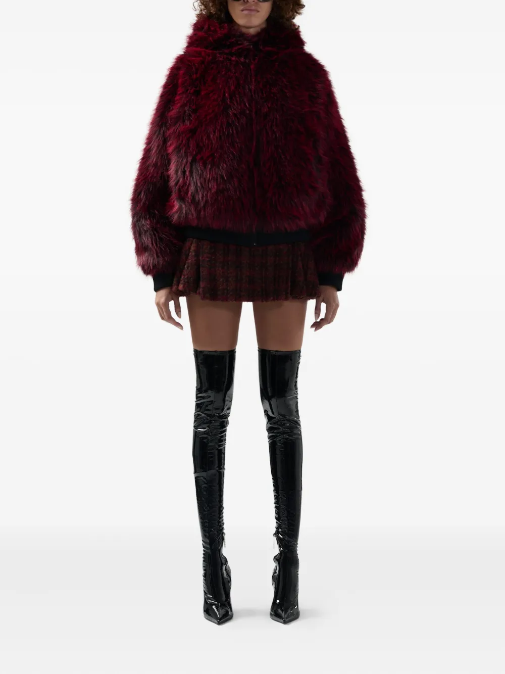 GCDS veste à capuche en fourrure de coyote | Vestes en peau lainée | Image 2