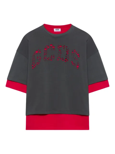 GCDS cut-out layered T-shirt