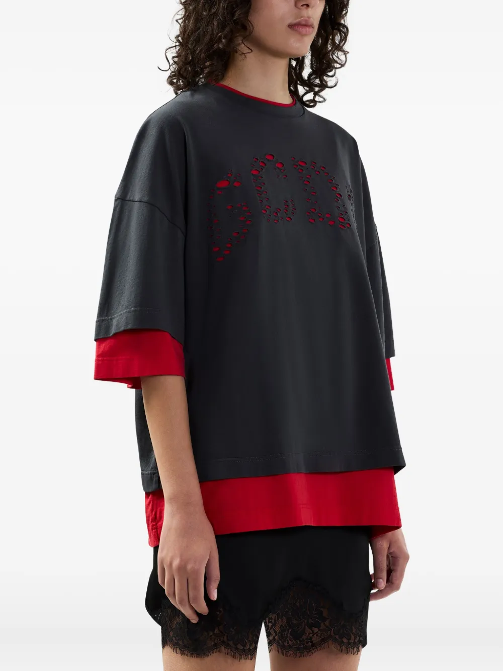 GCDS Gelaagd T-shirt Grijs