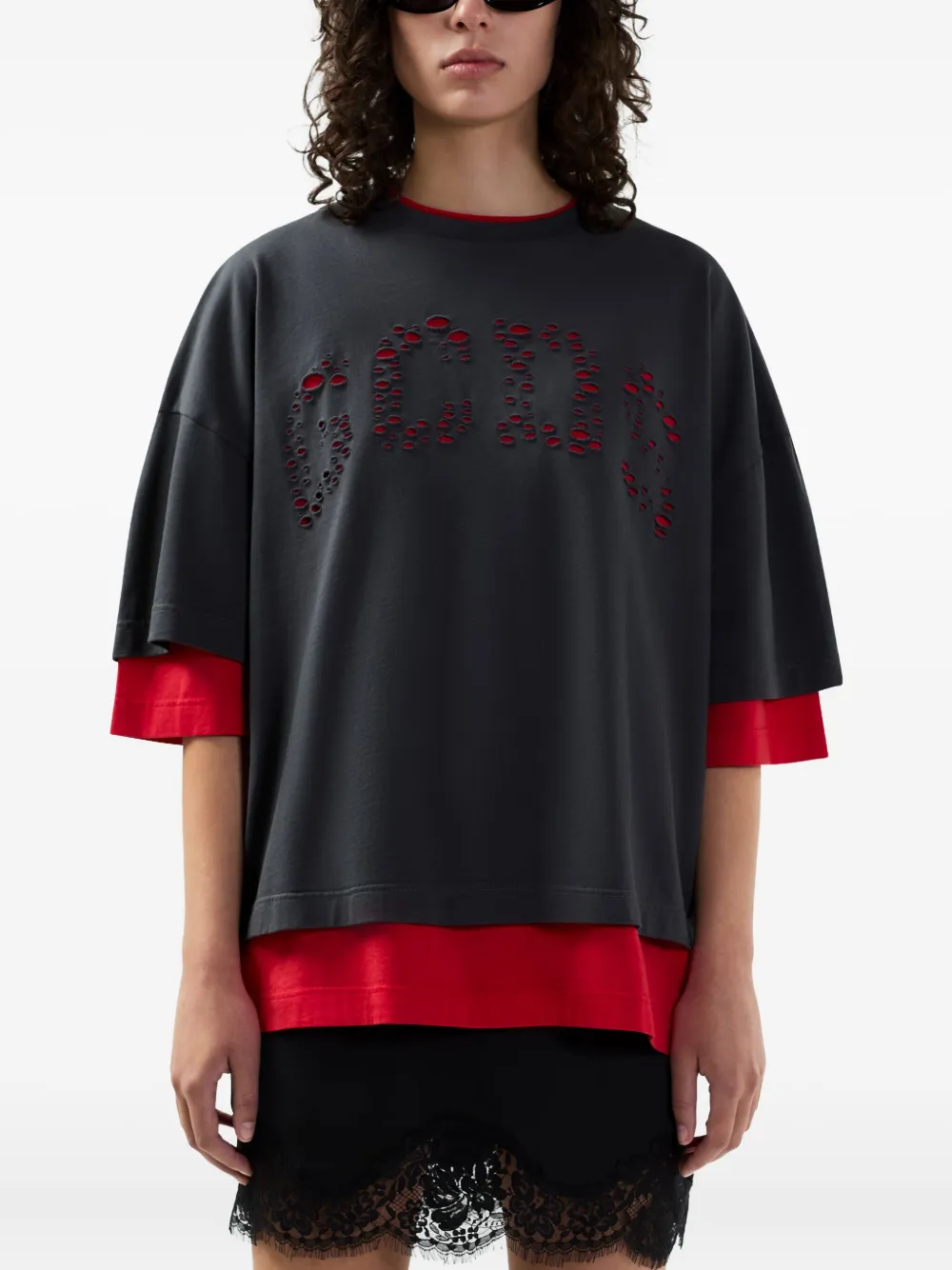 GCDS Gelaagd T-shirt Grijs