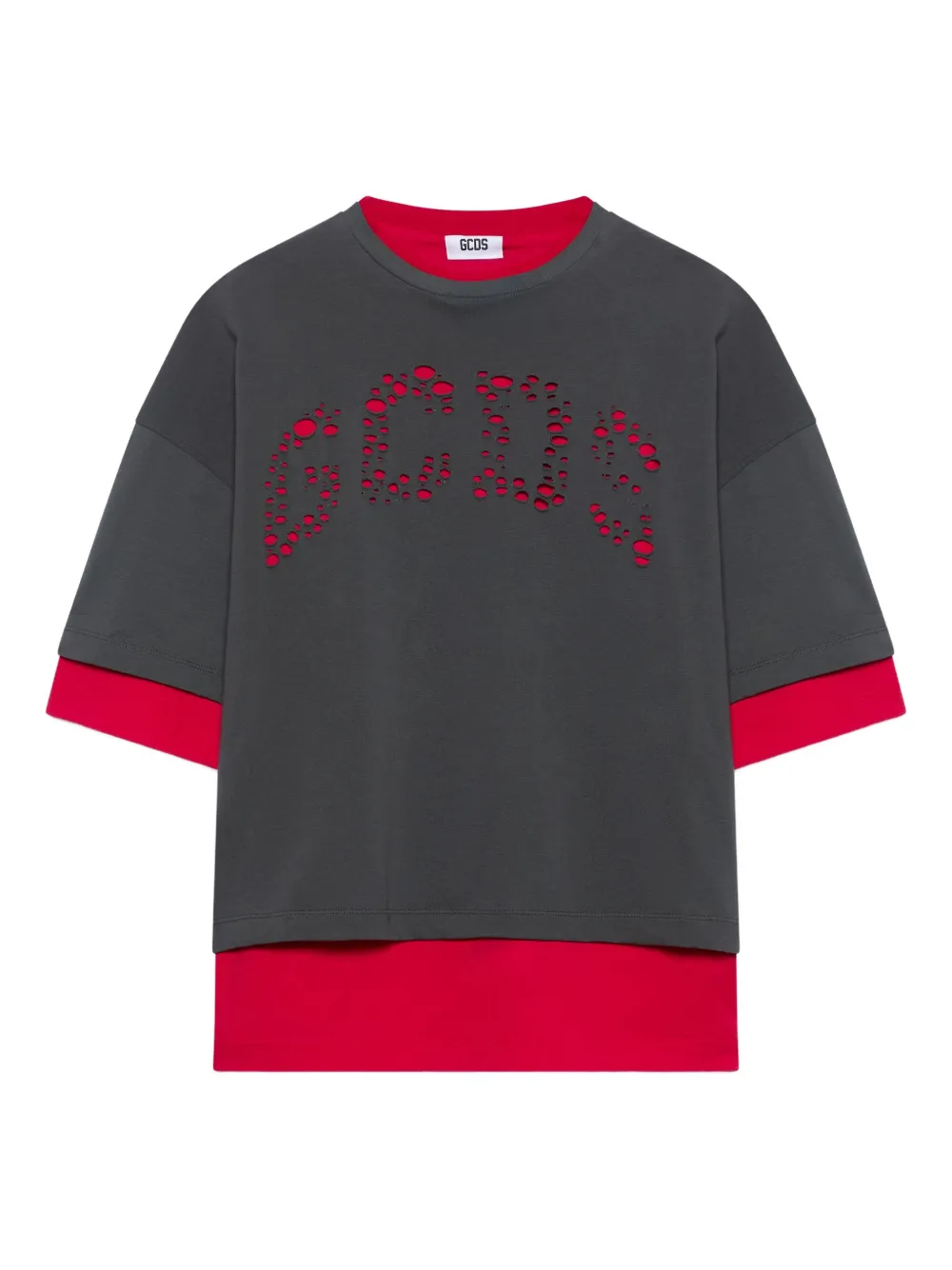 GCDS playera a capas con aberturas | gris | Image 1