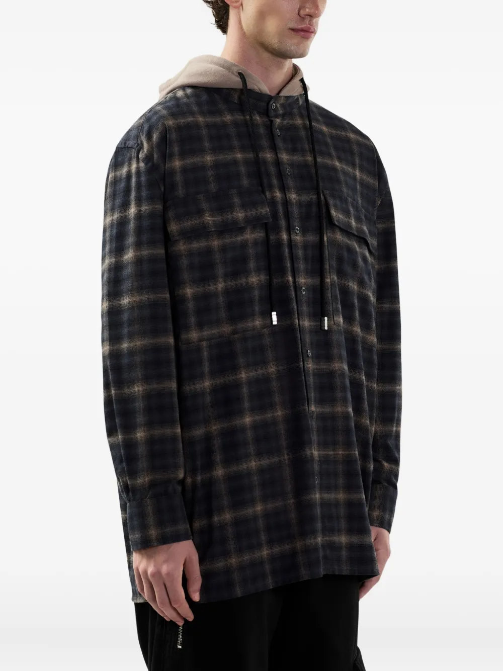 GCDS Geruit overhemd Blauw