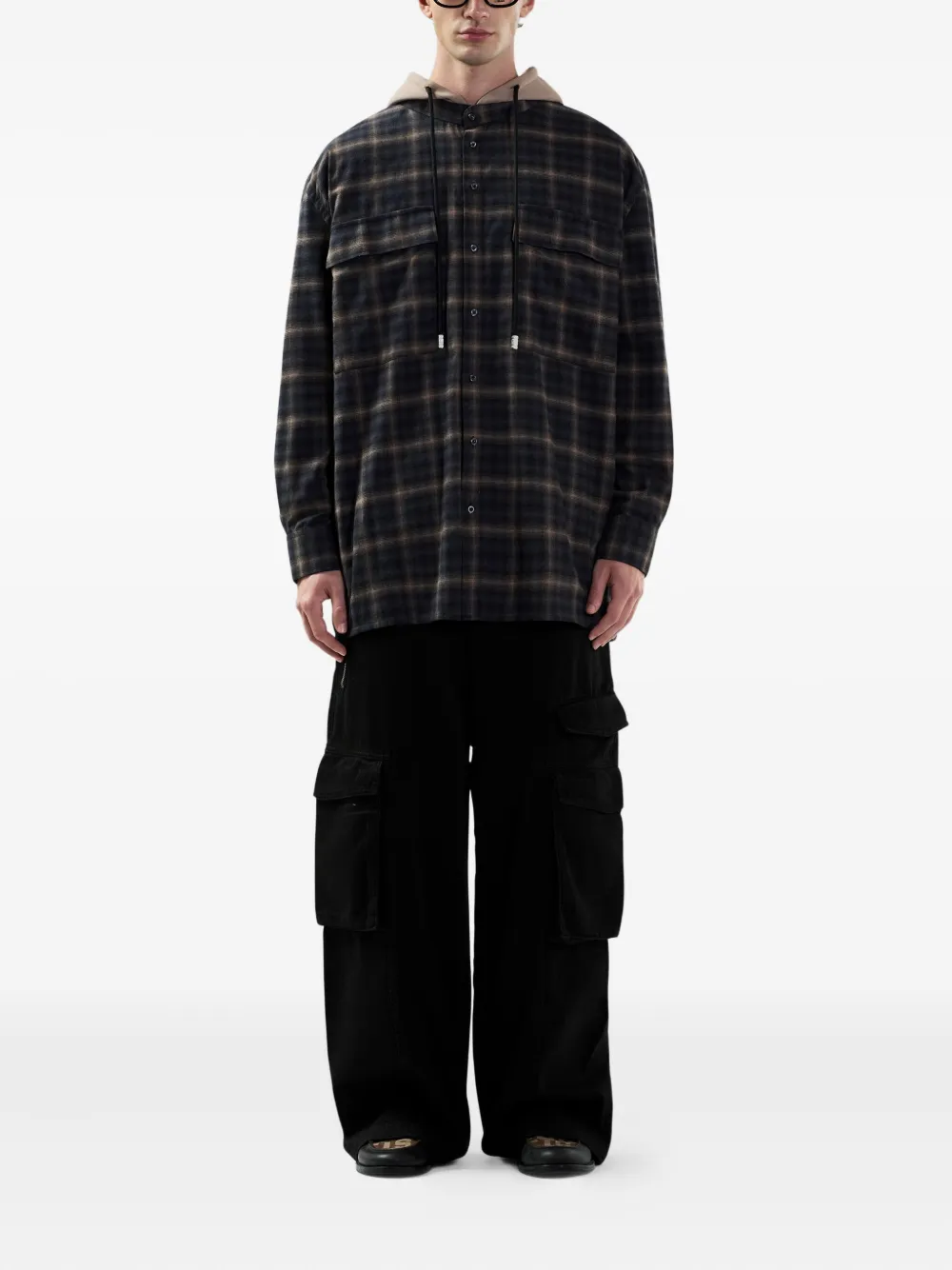 GCDS check-pattern shirt jacket | Hooded Jackets | Image 2