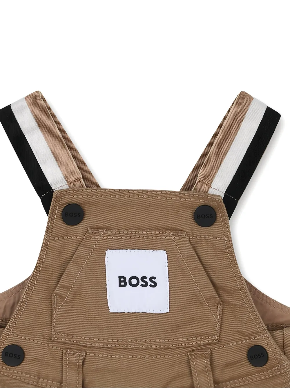 BOSS Kidswear Gestreepte tuinbroek Bruin