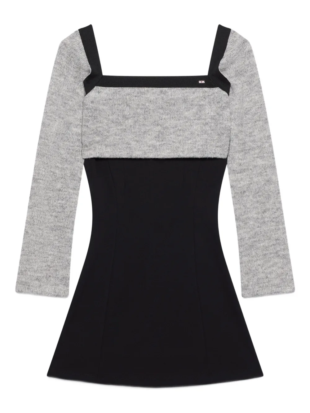 Gcds Square-neck Mini Dress (two-piece) In Black