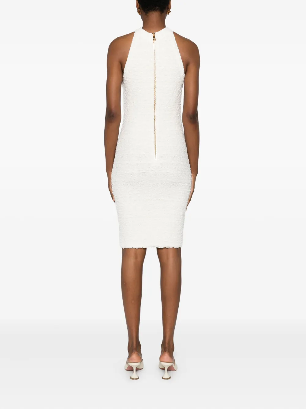Balmain Mini-jurk met knoopdetail Wit