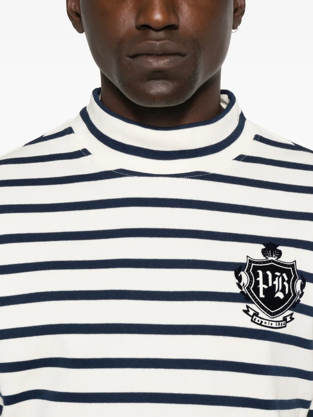 Balmain Striped Long-sleeve T-shirt In White