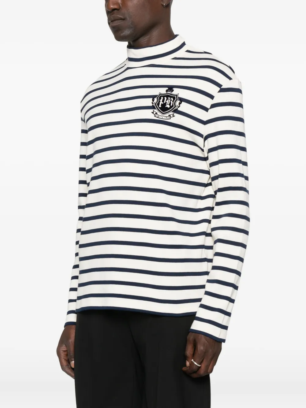 Balmain Striped Long-sleeve T-shirt In White