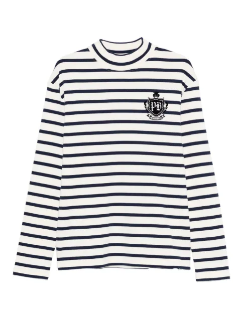 Balmain playera manga larga con rayas estampadas