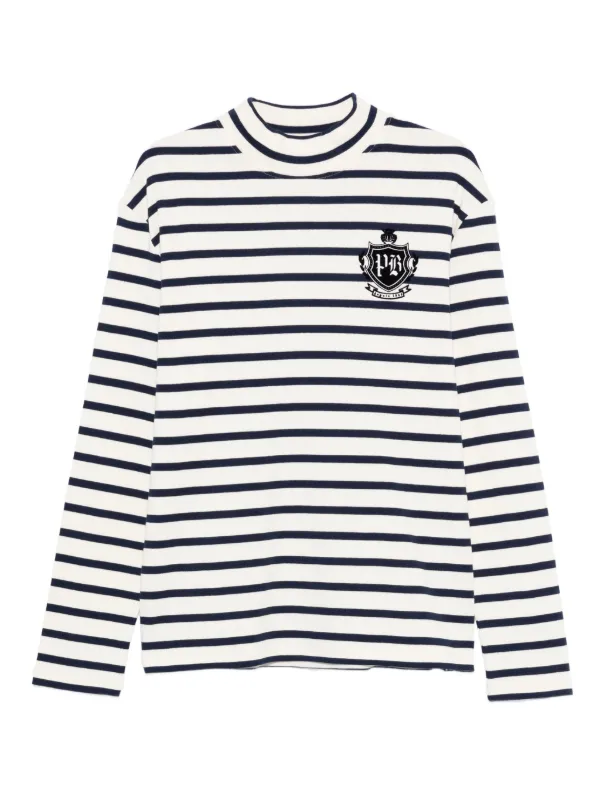 Balmain Striped long-sleeve T-shirt White FARFETCH IL