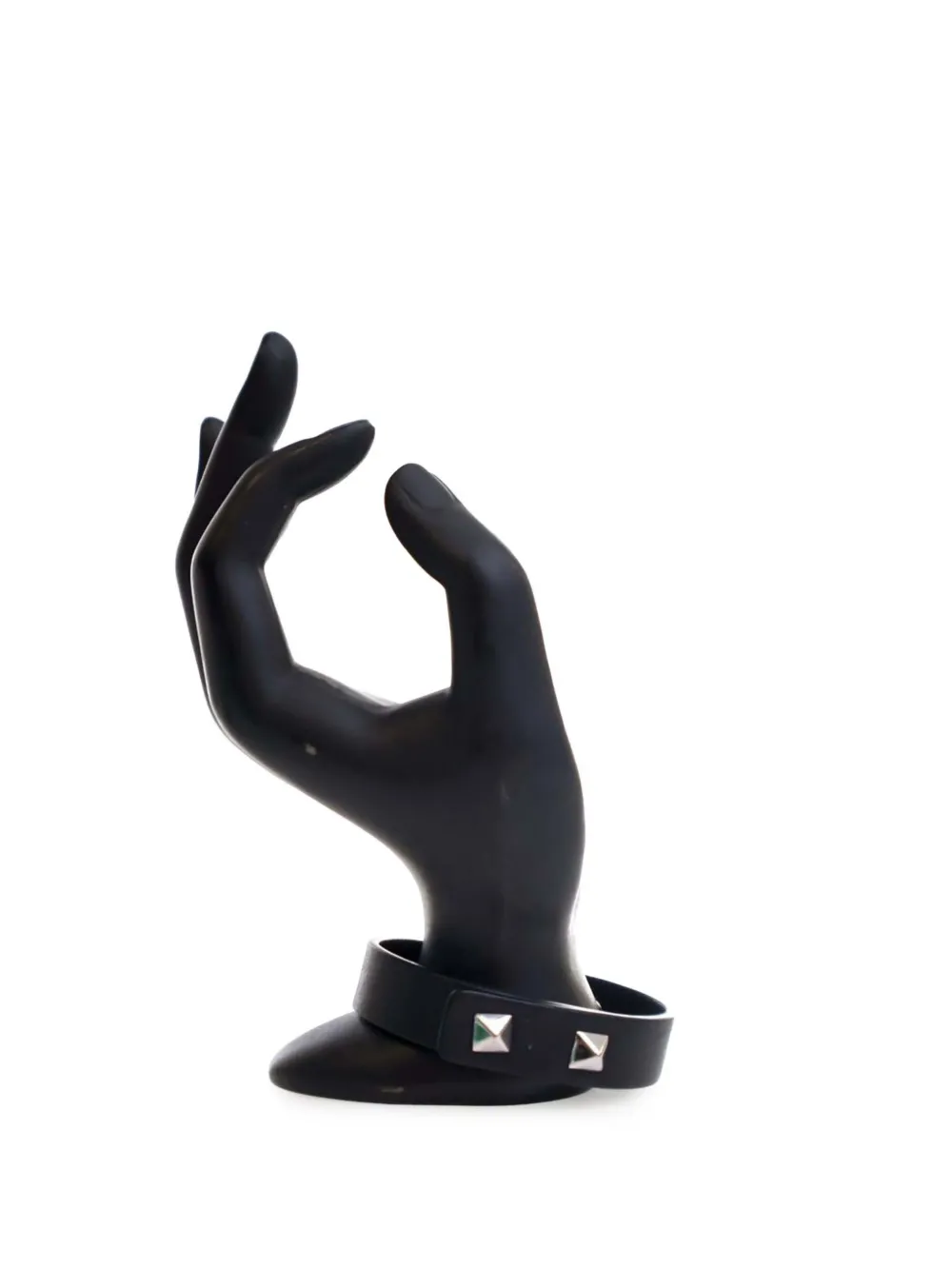 Pre-owned Valentino Garavani 2010-2025 Leather Rockstud Bracelet Costume Bracelet In Black