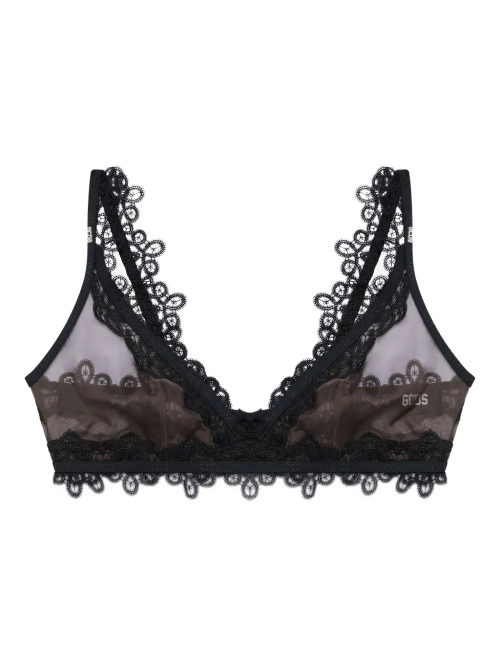 GCDS brasier estilo bralette de encaje | marrón | Image 1