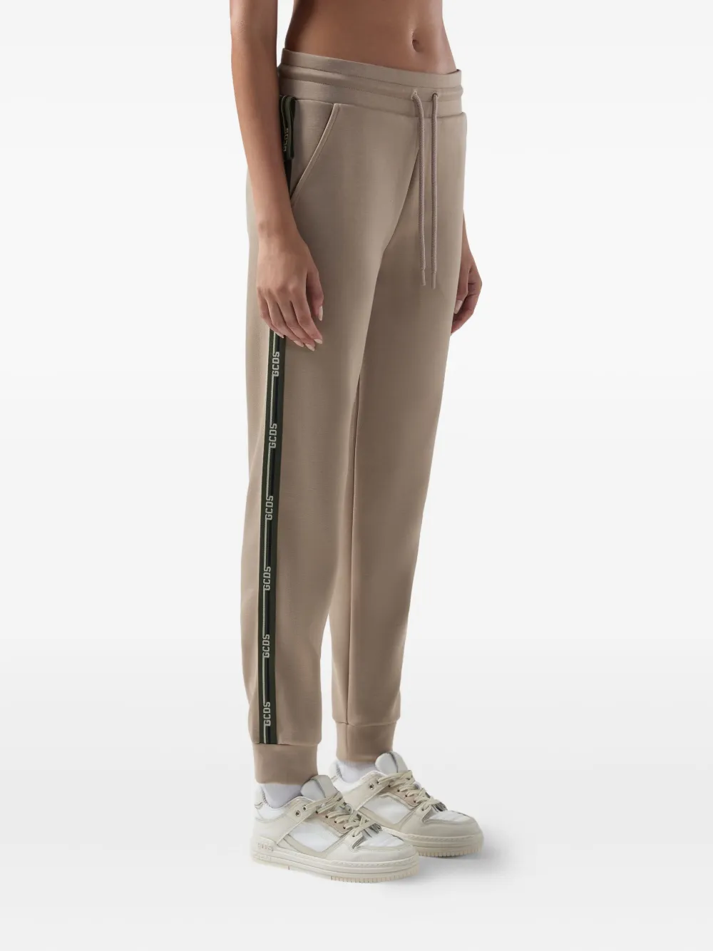 GCDS Scouba trainingsbroek met logoband Beige