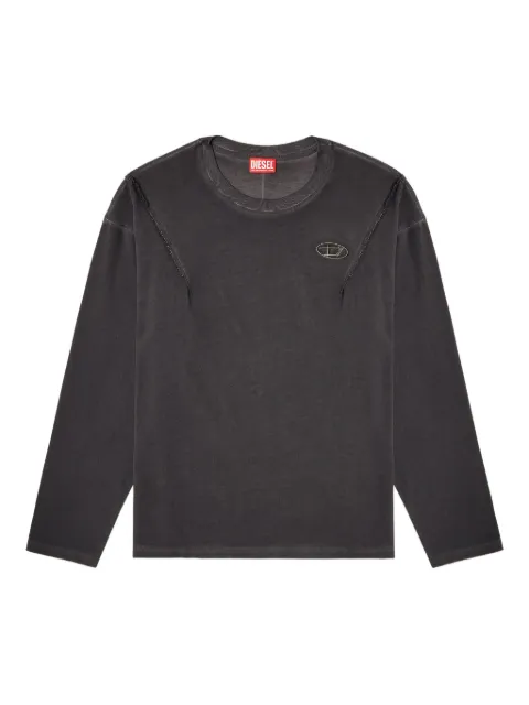 Diesel x Thug Club logo-plaque frayed-detail T-shirt
