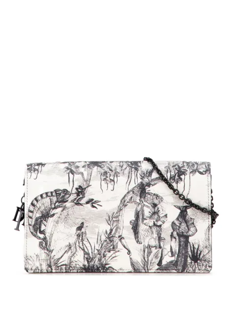 Christian Dior Pre-Owned 2019 Calfskin Toile De Jouy Carnivora Wallet On Chain crossbody bag