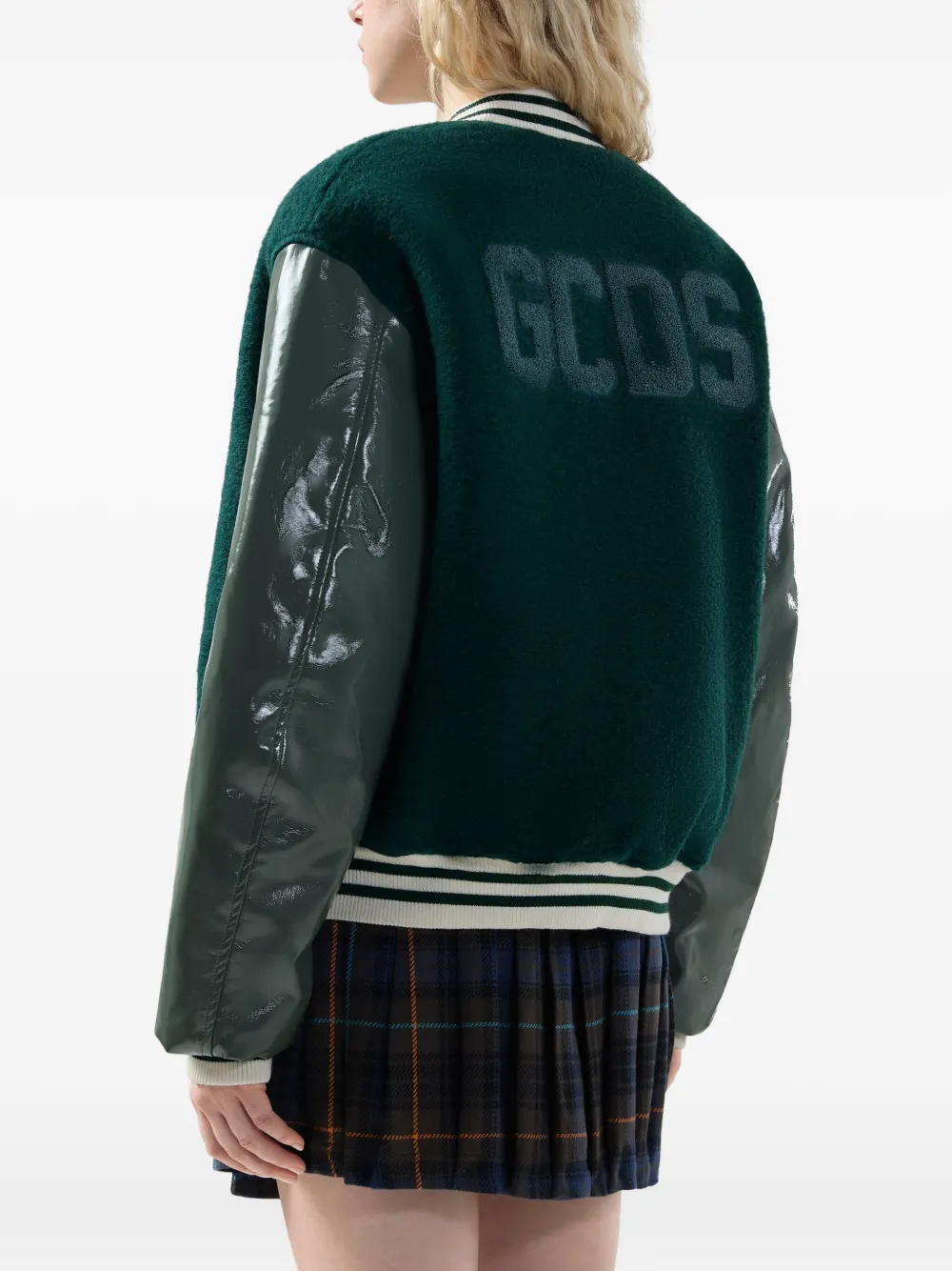 GCDS Letterman jack met rits Groen