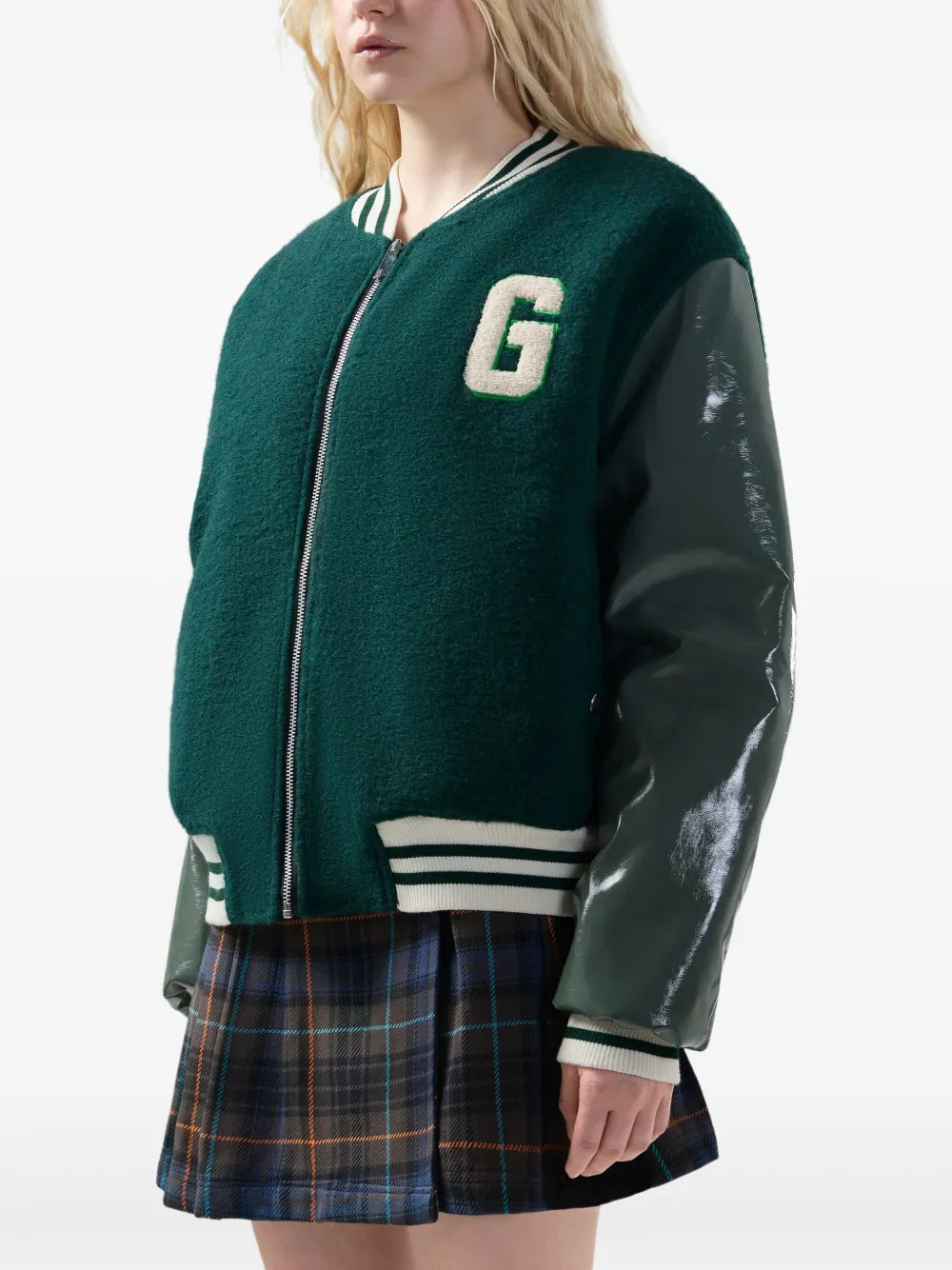 GCDS Letterman jack met rits Groen