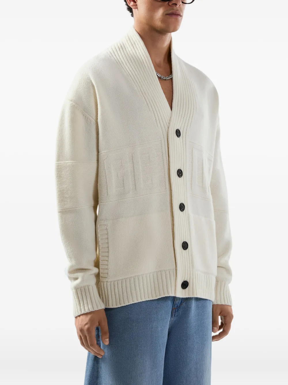 GCDS Vest met V-hals Beige