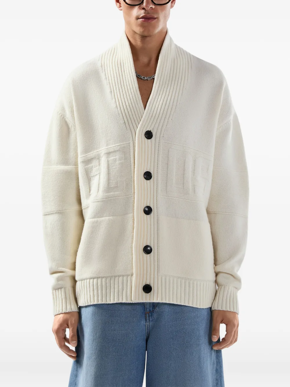 GCDS Vest met V-hals Beige