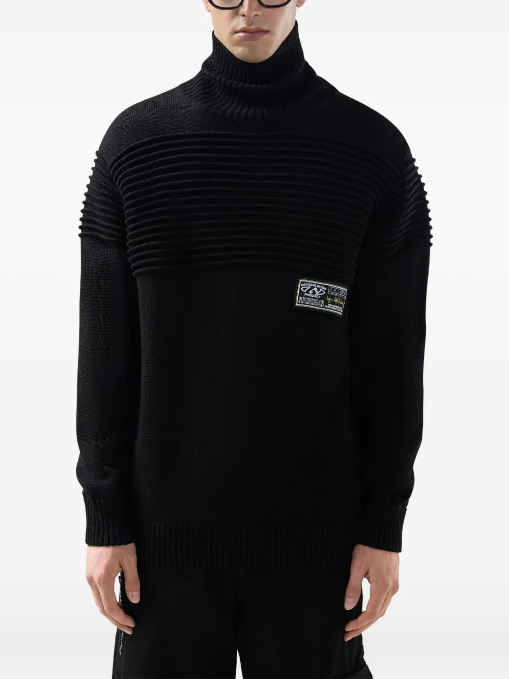 GCDS Geribbelde coltrui Zwart