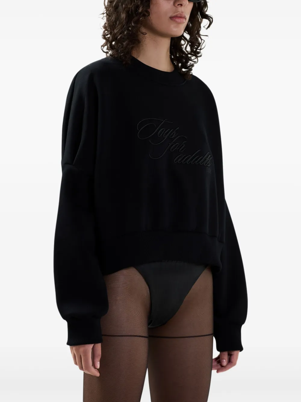 GCDS Sweater met borduurwerk Zwart