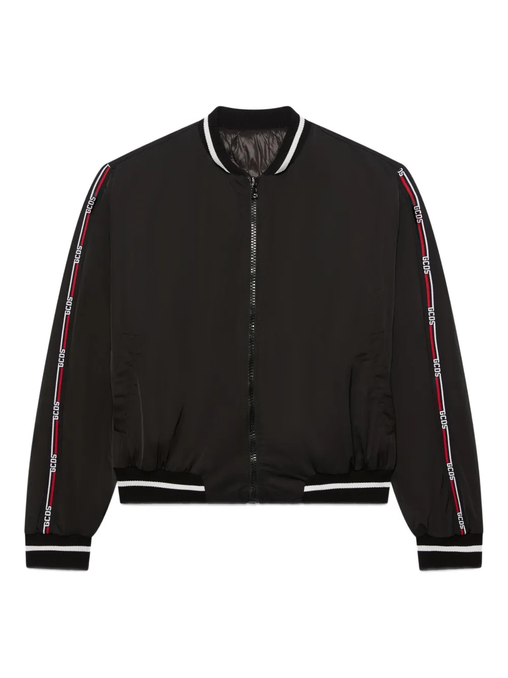 GCDS zip-up logo-stripe jacket | Black | Image 1