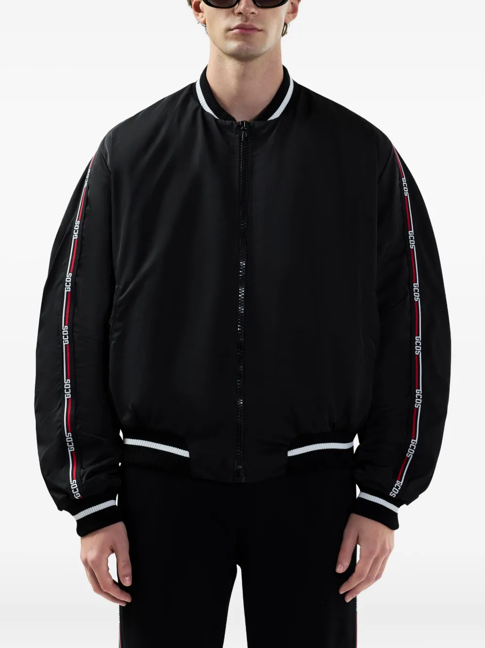 GCDS Jack met logostreep en rits Zwart