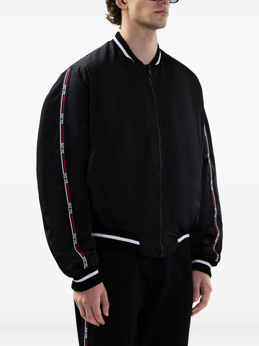 GCDS Jack met logostreep en rits Zwart