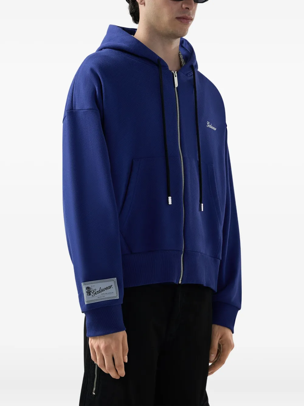 Gcds Zip-up Hoodie In Blue