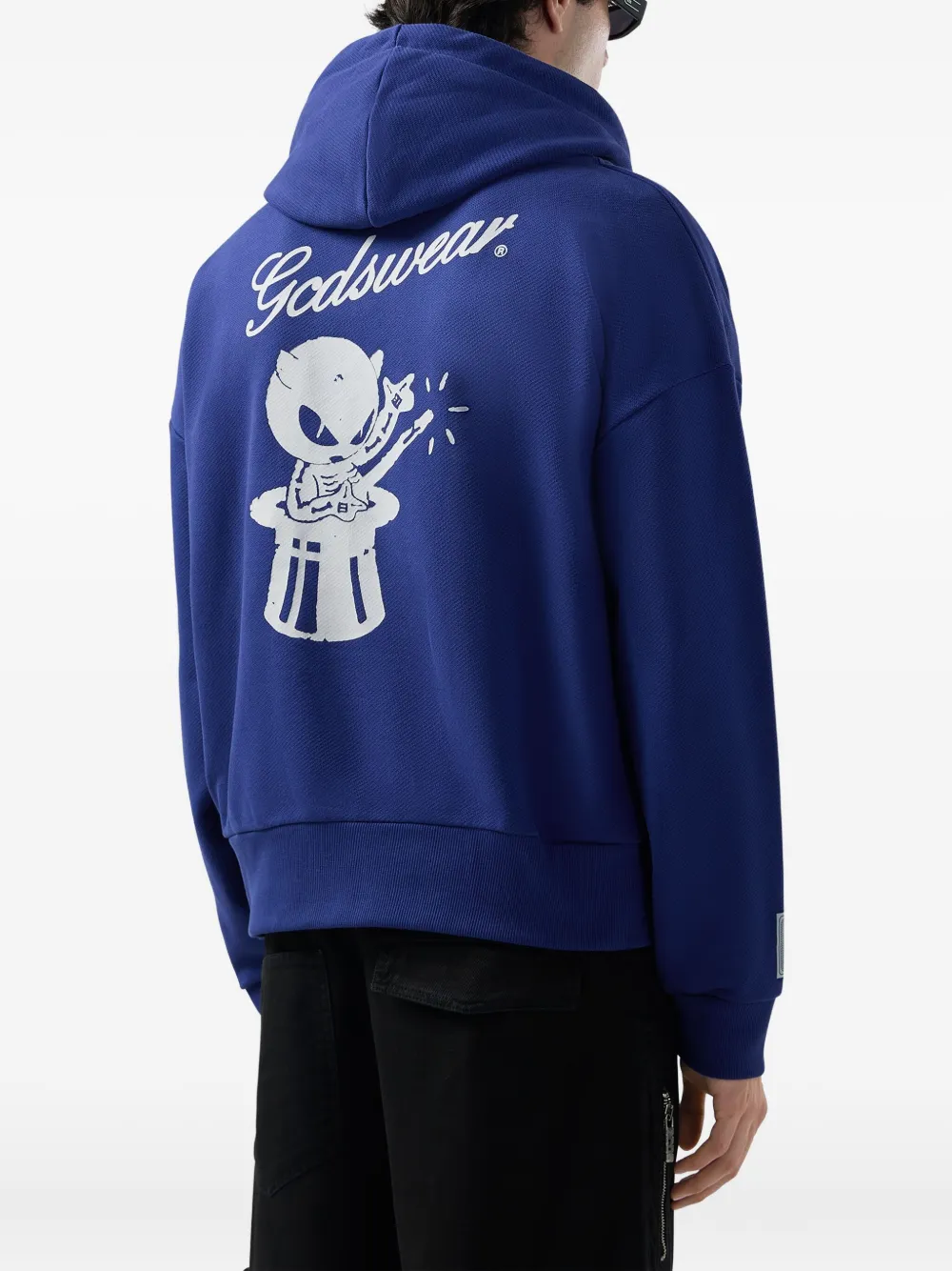 Gcds Zip-up Hoodie In Blue