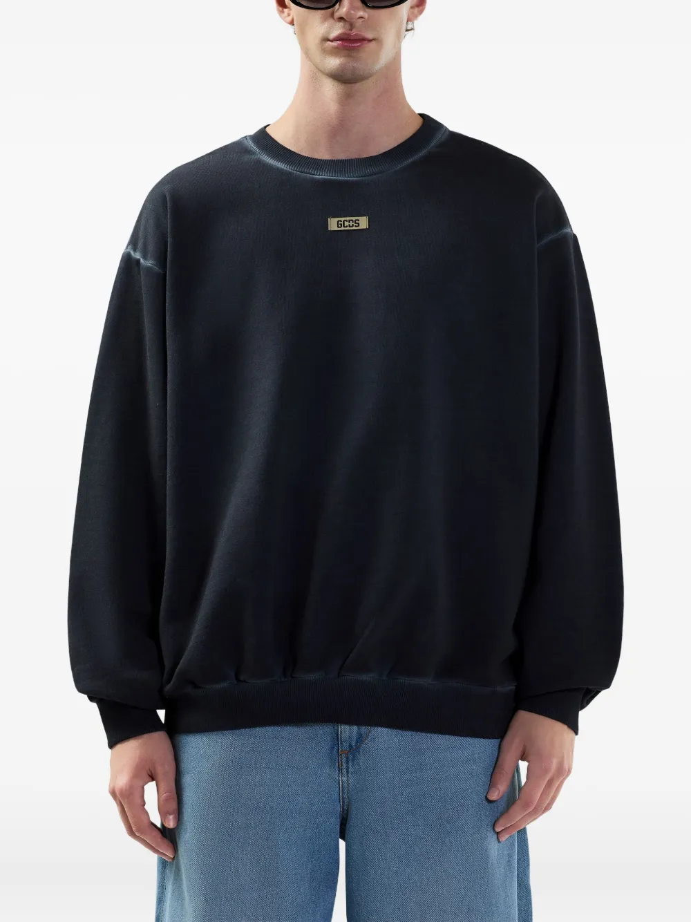 GCDS Sweater met logoplakkaat Blauw