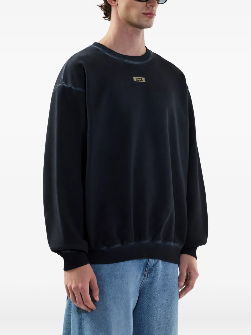 GCDS Sweater met logoplakkaat Blauw