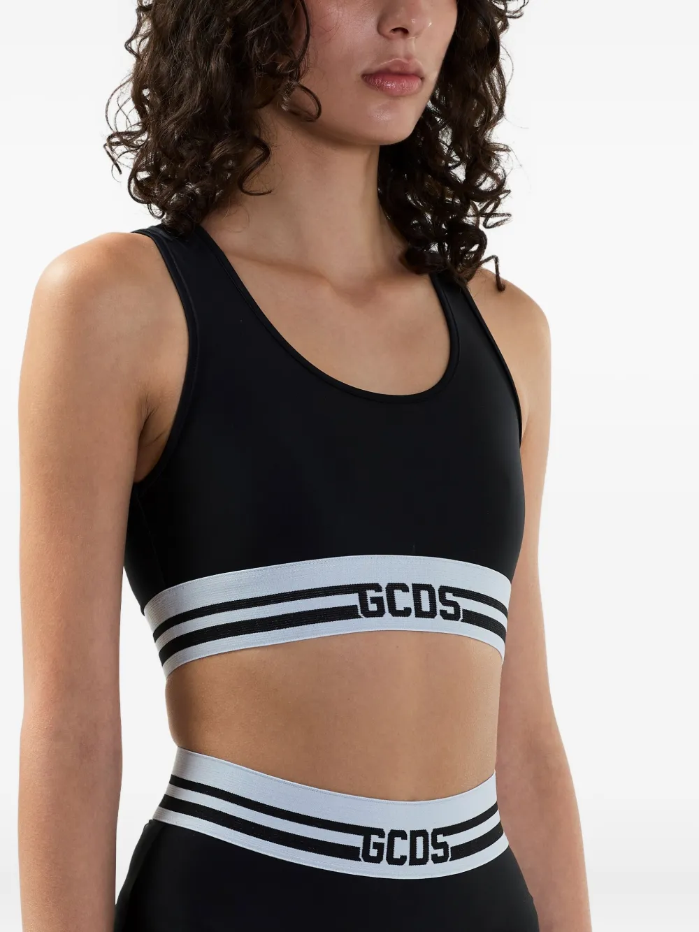 GCDS Gestreepte tanktop Zwart