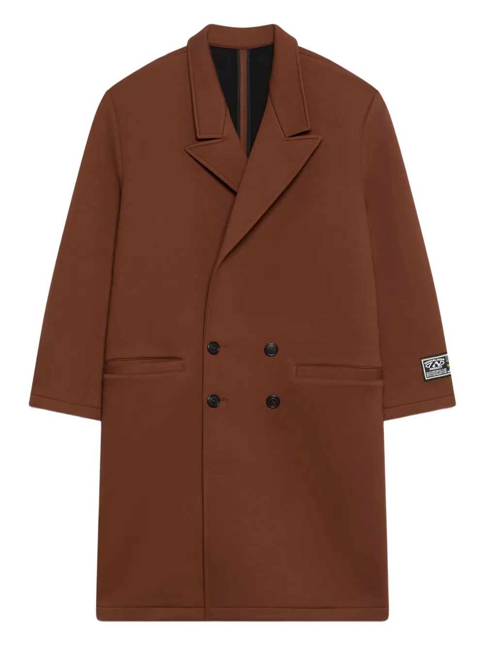 GCDS Cappotto doppiopetto con applicazione logo - Marrone