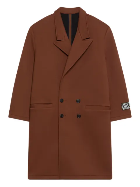 GCDS logo-patch double-breasted coat