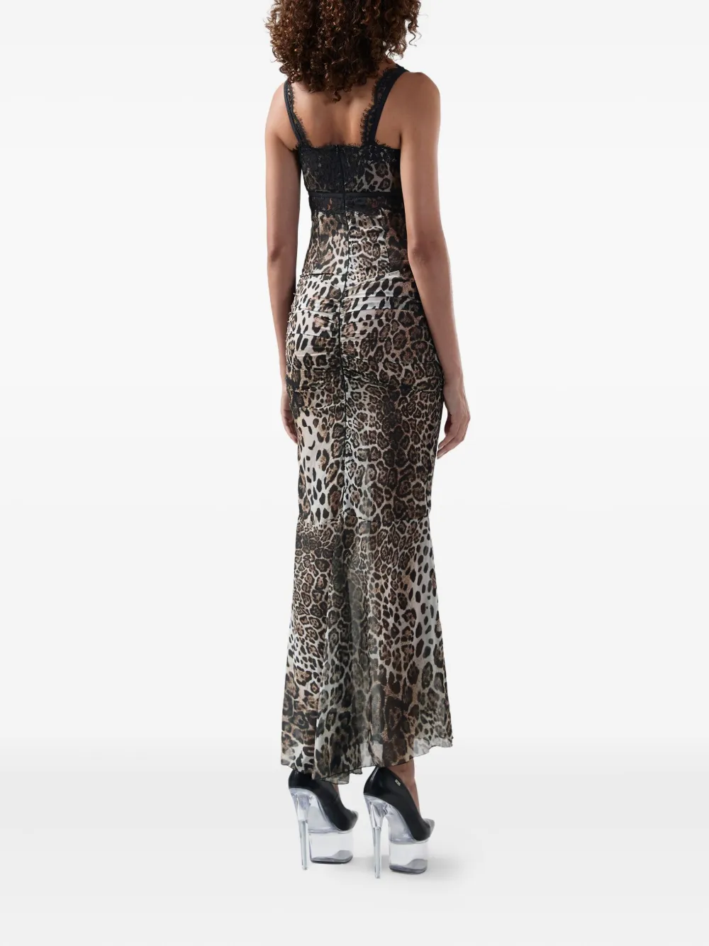 GCDS Jurk met luipaardprint Bruin