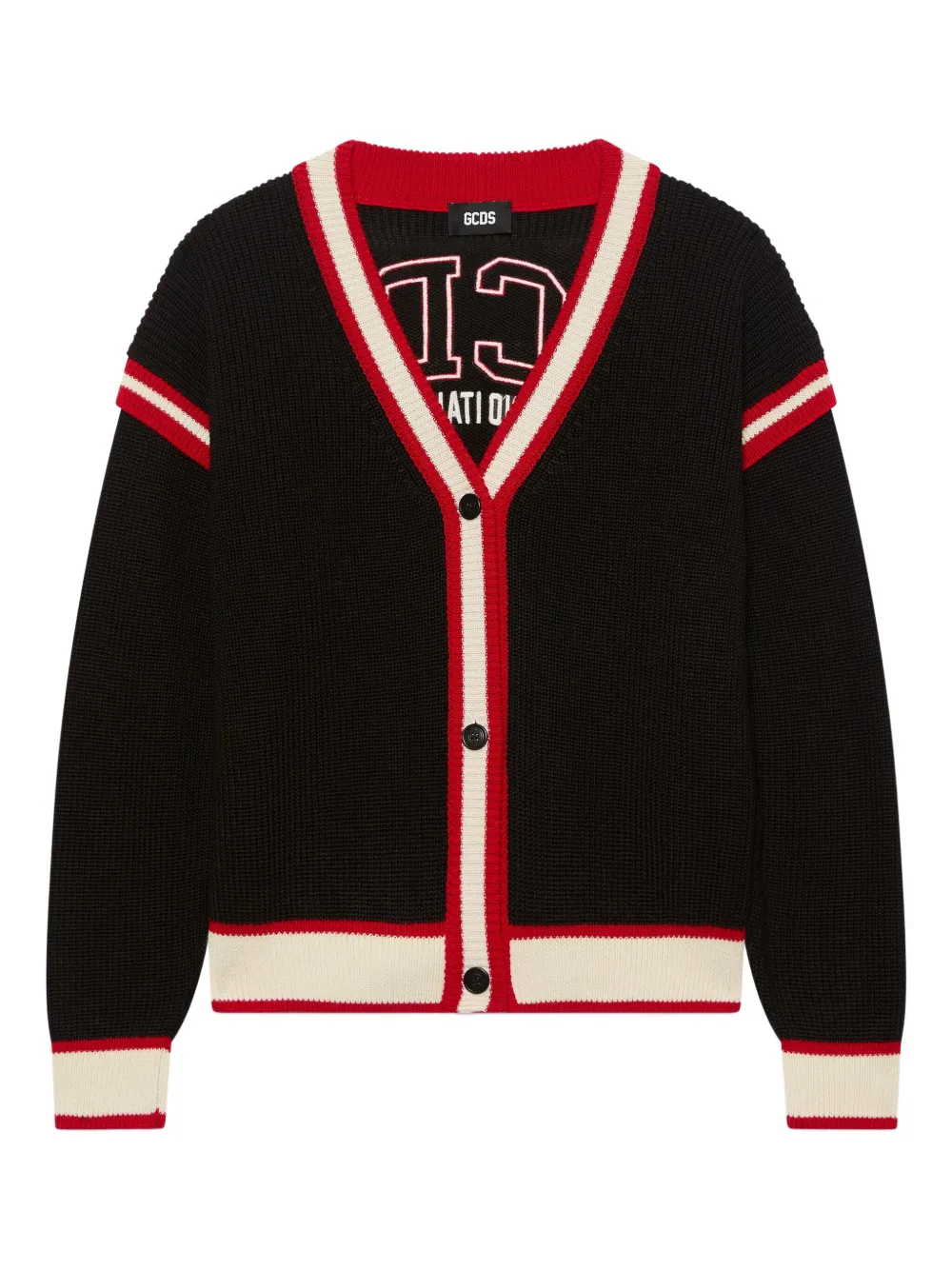 GCDS wool blend cardigan | Black | Image 1
