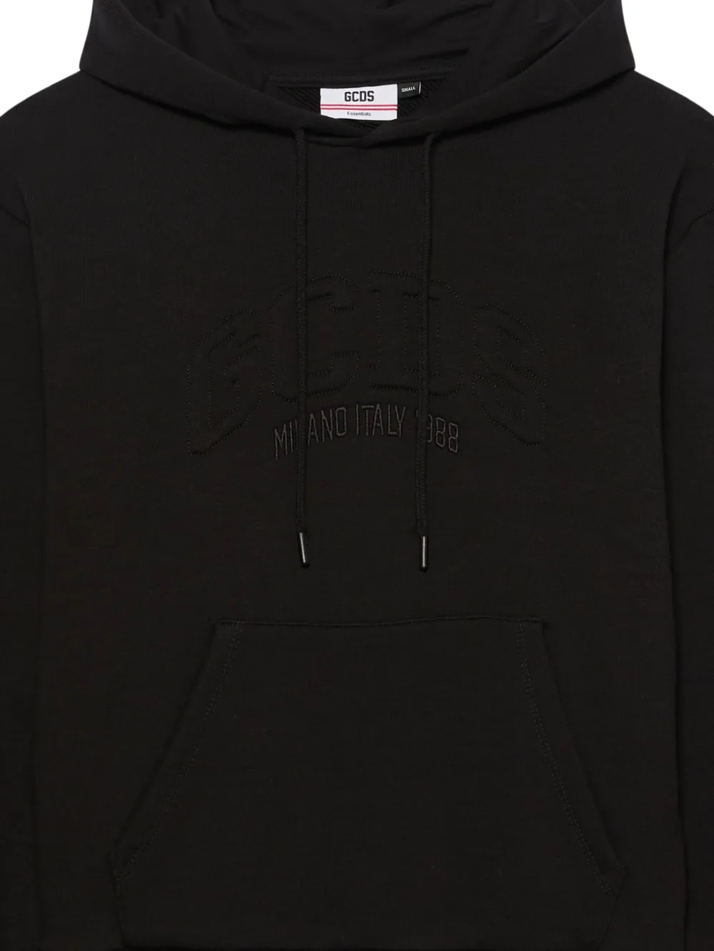 GCDS Hoodie met logo-reliëf - Zwart