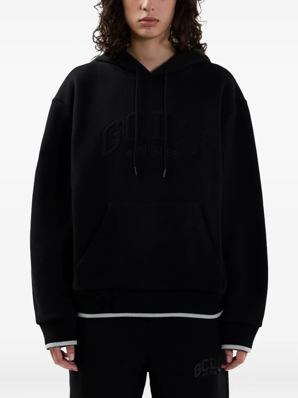 GCDS Hoodie met logo-reliëf Zwart