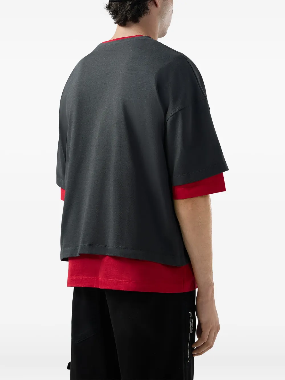 GCDS T-shirt met uitgesneden logo Grijs