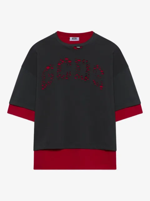 GCDS laser cut-logo T-shirt