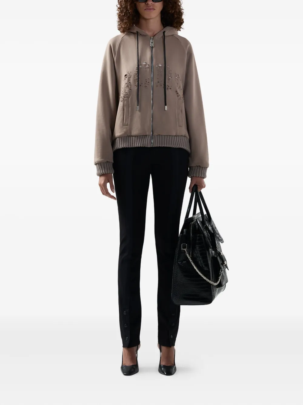 GCDS Distressed zip jumpers | Knitted Sweaters | Image 2