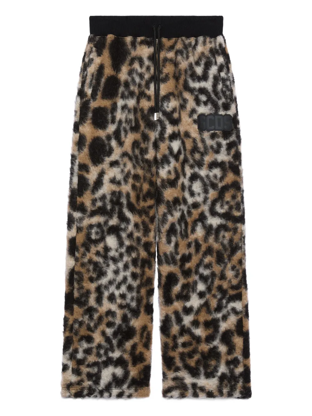 GCDS leopard-print drawstring trousers | Brown | Image 1
