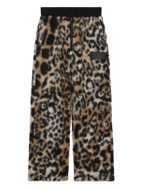 GCDS leopard-print drawstring trousers