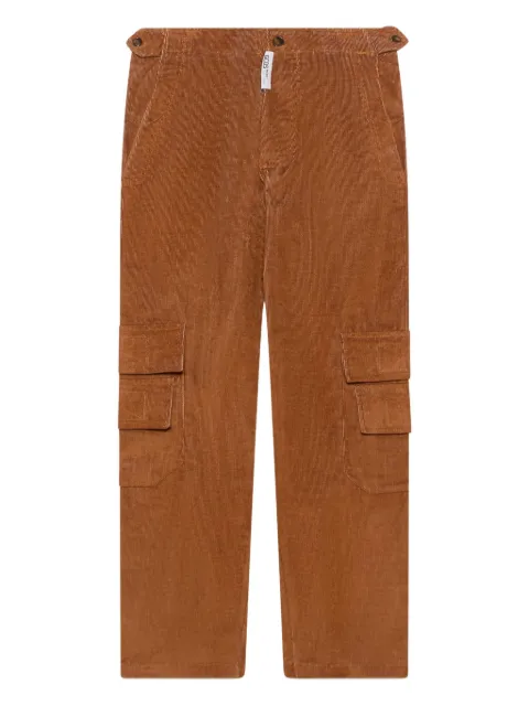 GCDS corduroy straight-leg trousers