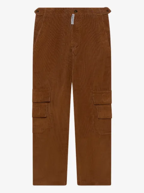 GCDS corduroy straight-leg trousers