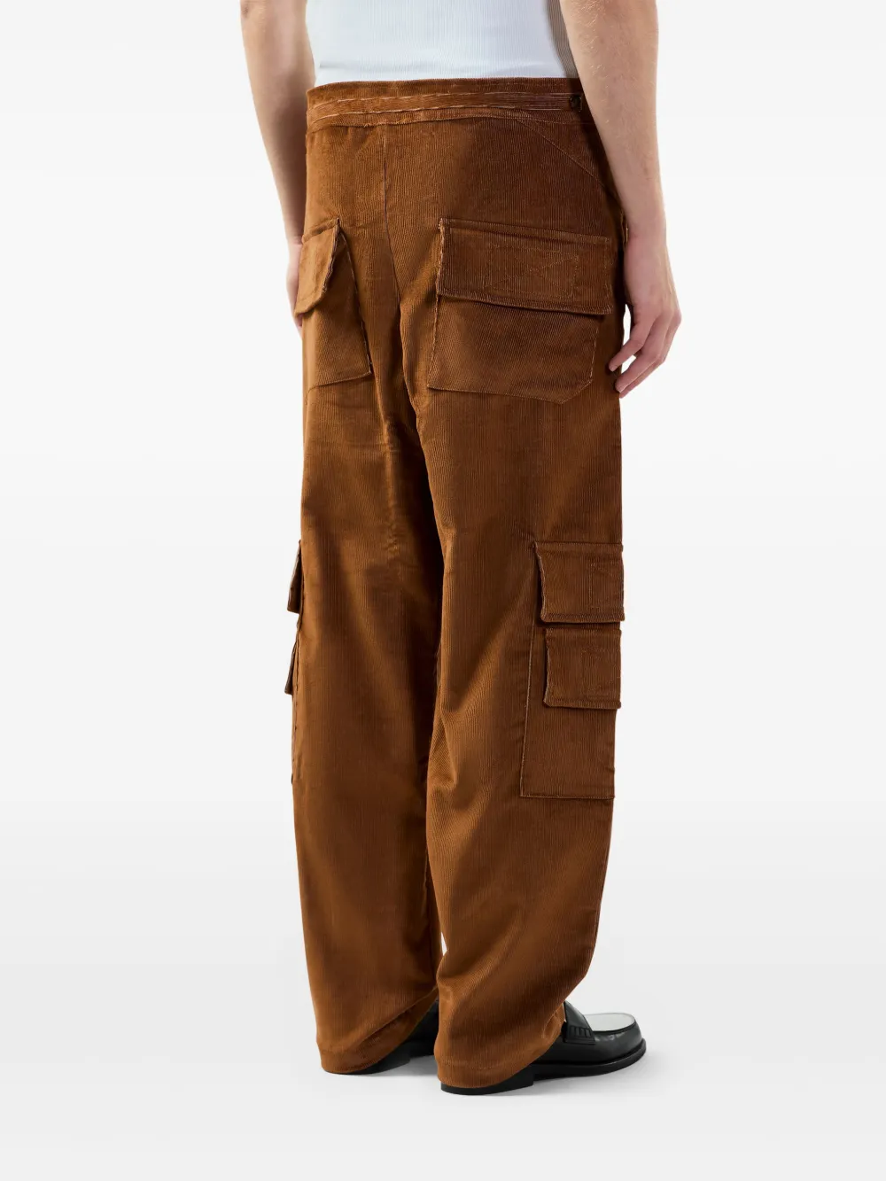 GCDS Ribfluwelen straight broek Bruin