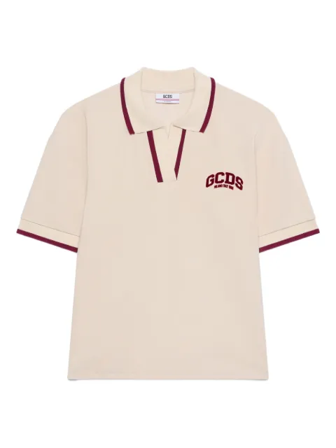 GCDS playera tipo polo con ribetes en contraste