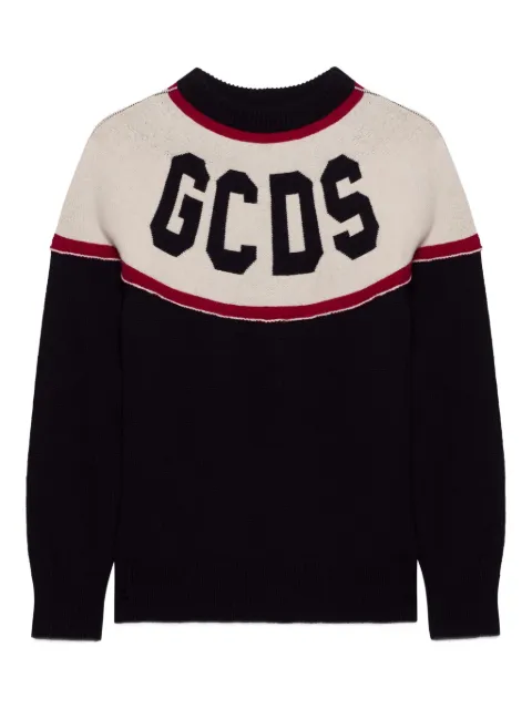 GCDS logo-intarsia sweater